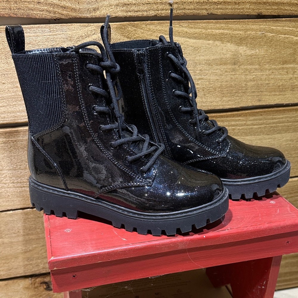 Black Lace-Up Ankle Boots